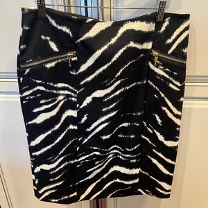 Michael Kors Monochrome Zebra Pencil Skirt
